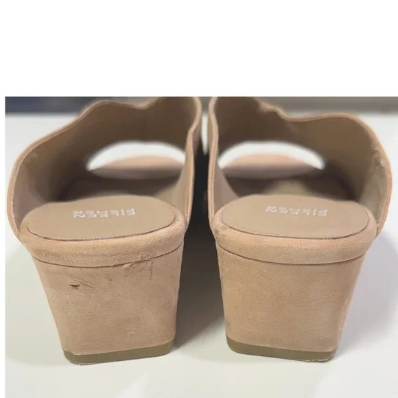 Eileen Fisher "Katniss" Tan Nubuck Open Toe Slides Size 10 Neutral - Picture 7 of 10